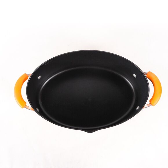 Rachel Ray Dutch Oven Nonstick Porcelain Cookware Oval Pasta Pot 8 QT Orange Lid - Picture 6 of 14
